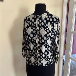 Verve Ami Black and Cream Geometric Cardigan